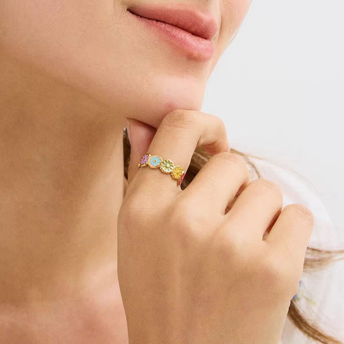 Daisy Bloom Ring -Multi