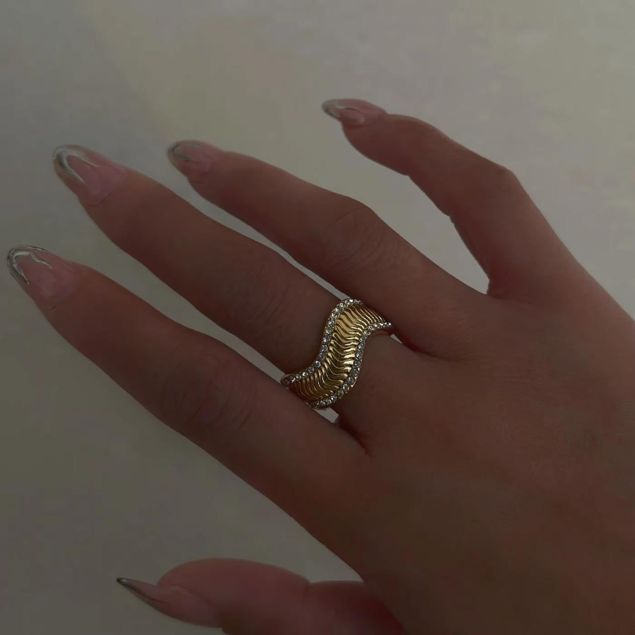 Lexux Diamond Wave Ring