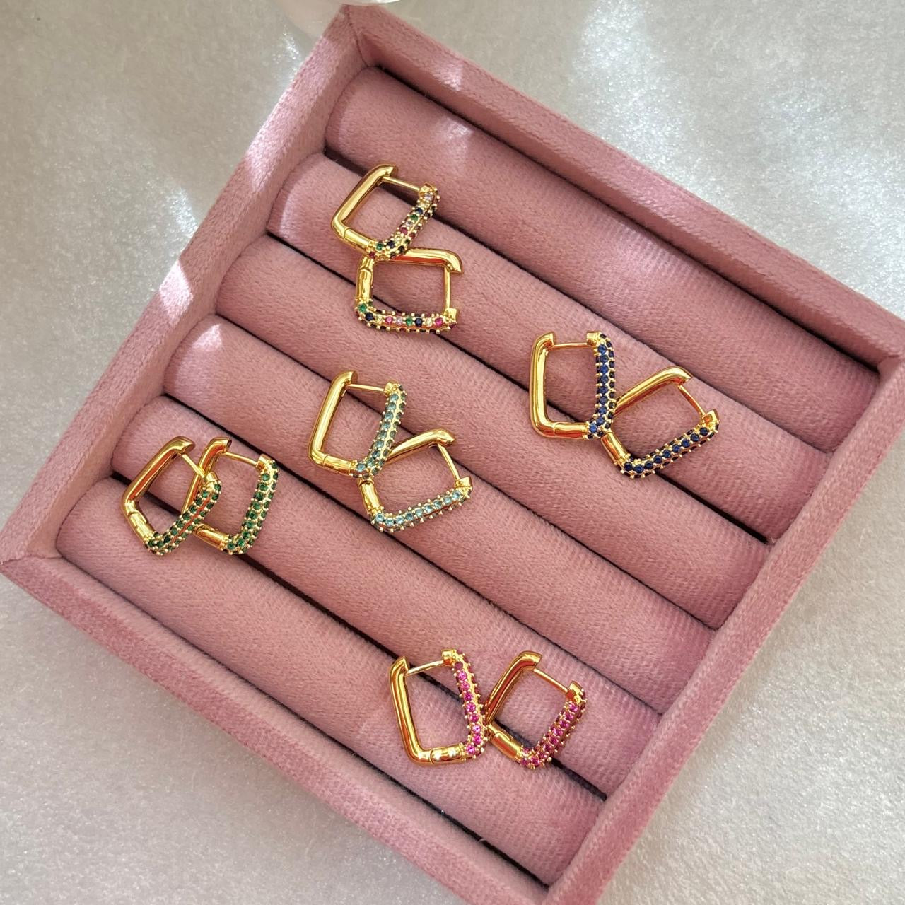 Delilah Cz Hoops -Multi