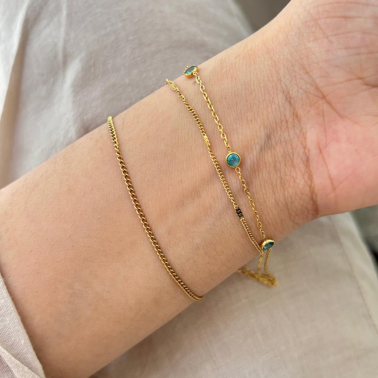Sapphire Dots Layered Bracelet
