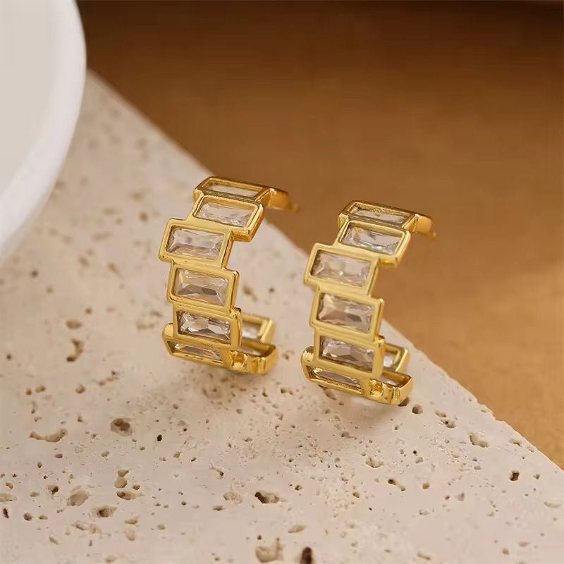 Anatasia Baguette Hoops