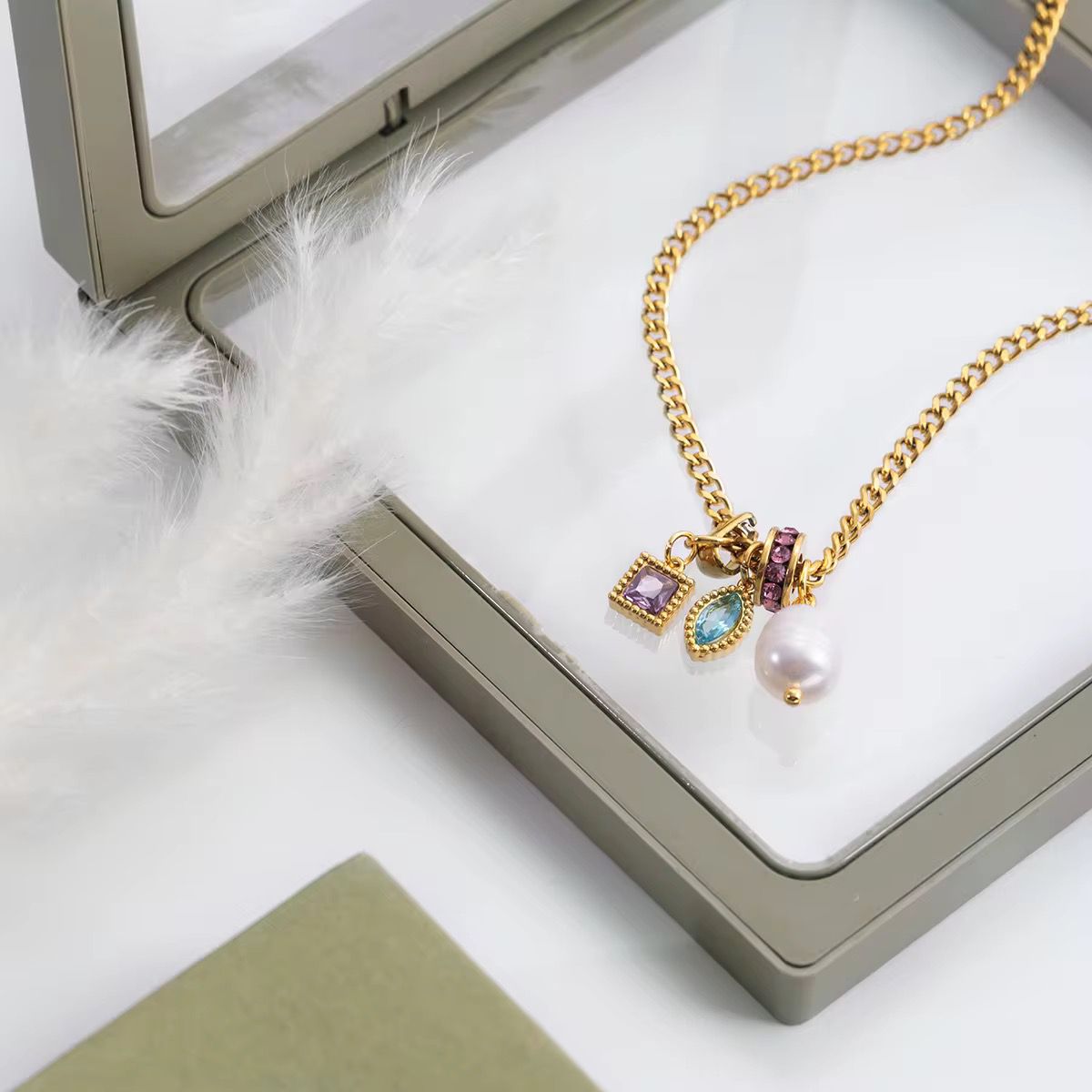 Twinkling Gem Charm Necklace