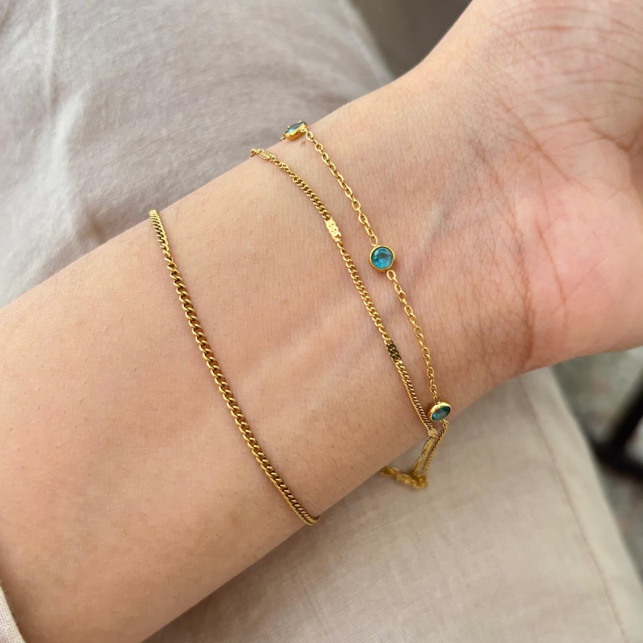 Sapphire Dots Layered Bracelet