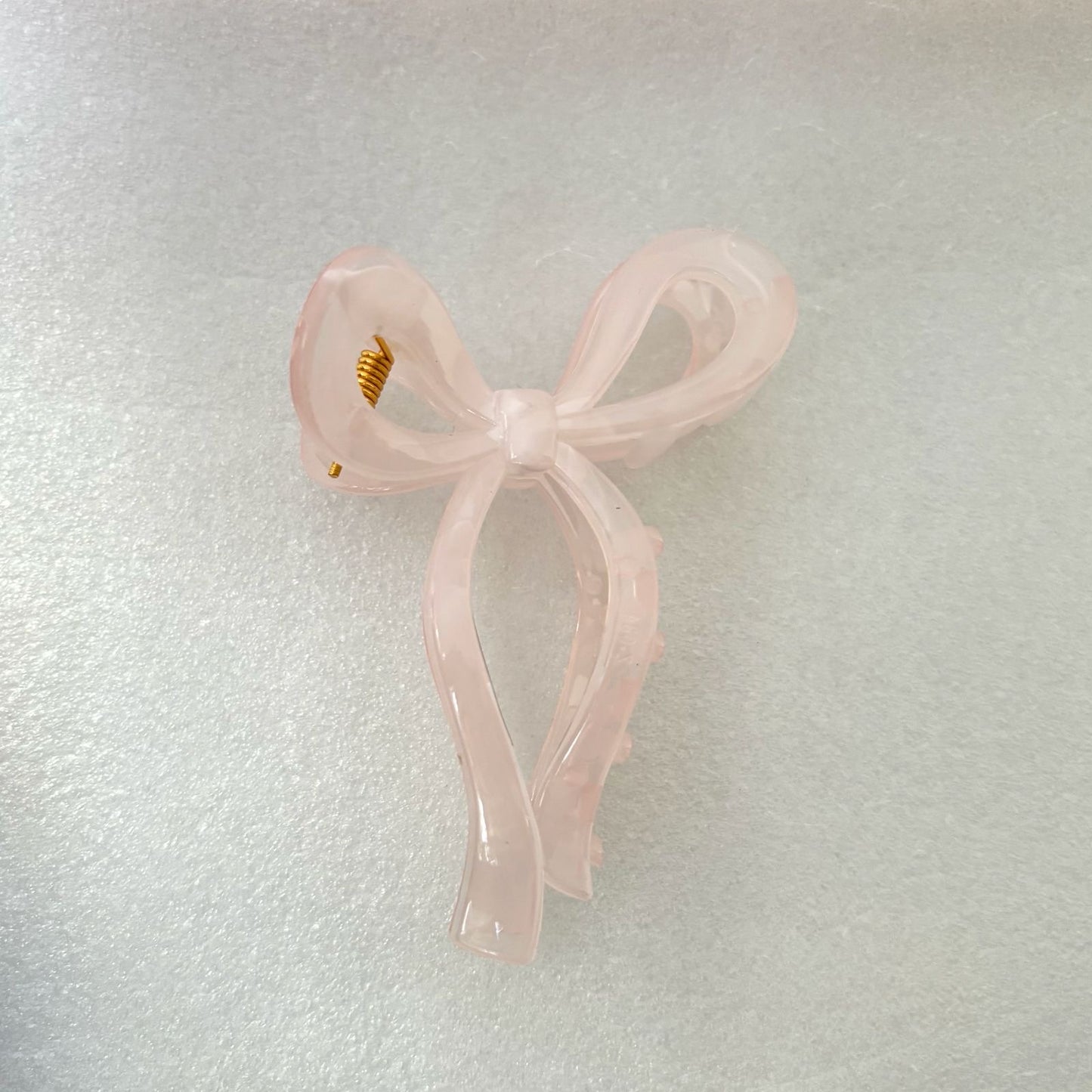 Marble Pastel Bow Claw Clip -Baby Pink