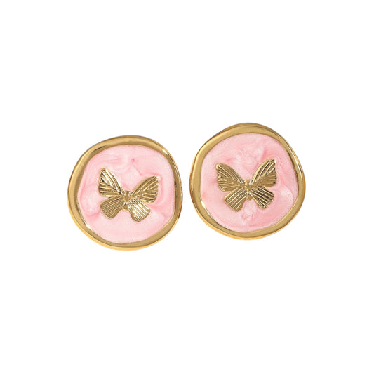Fairycore Flutter Studs -18K | Pink