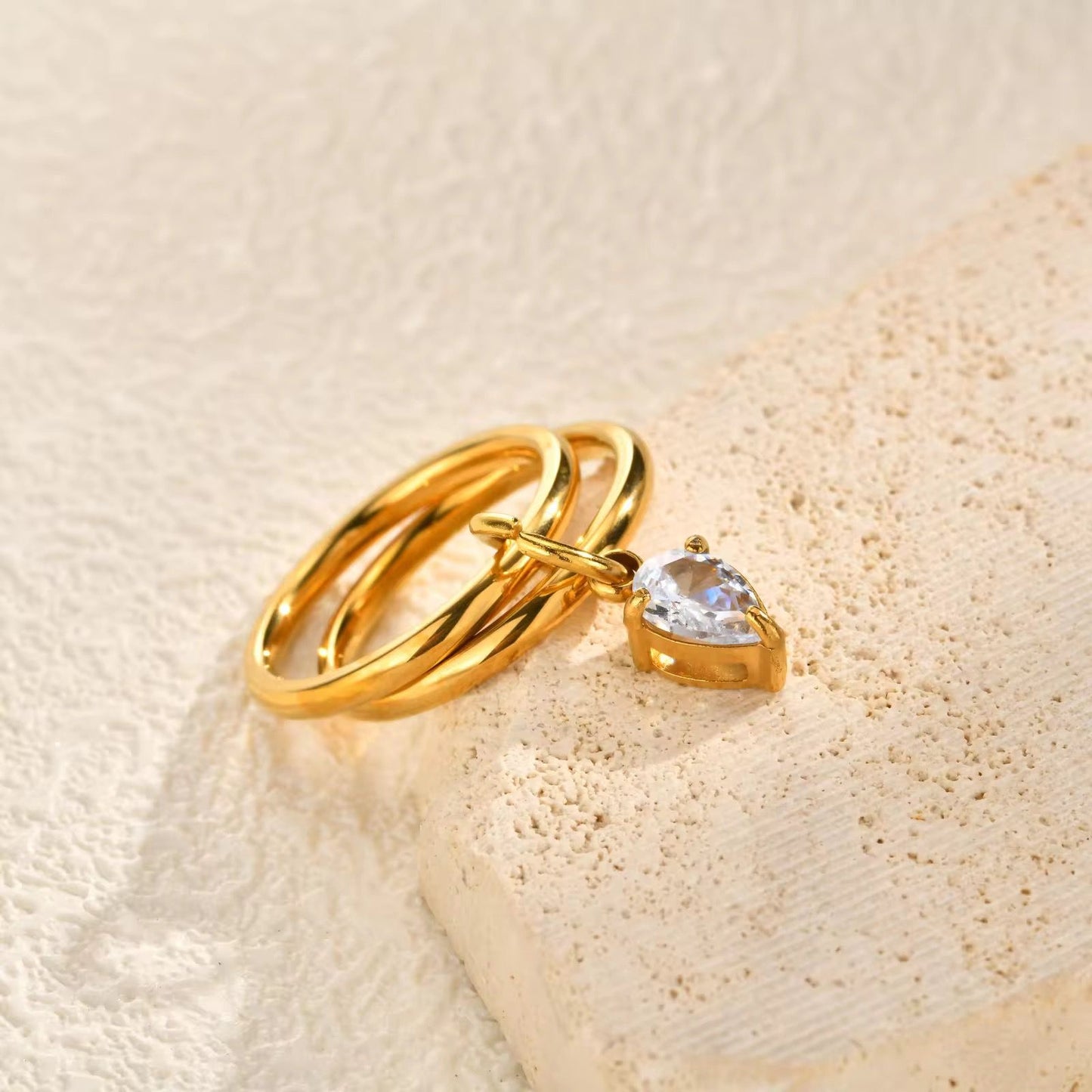 Aria Stacked Charm Ring