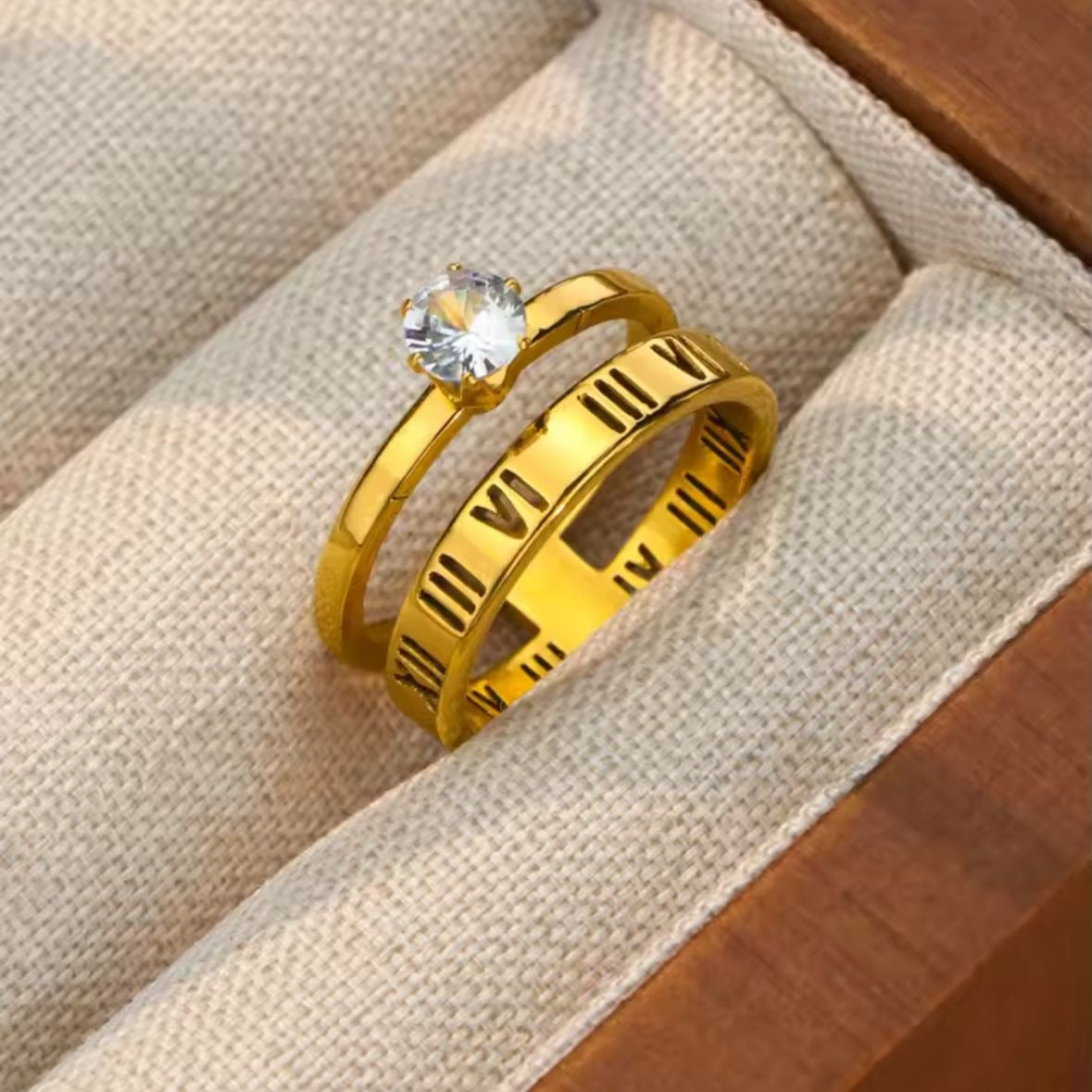 Roman Solitiare Layered Ring