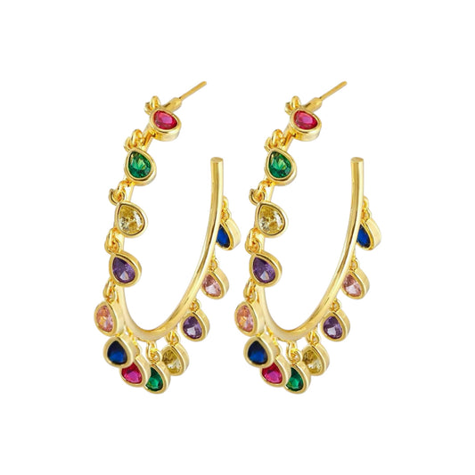 Petite Moment Cz Charm Hoops