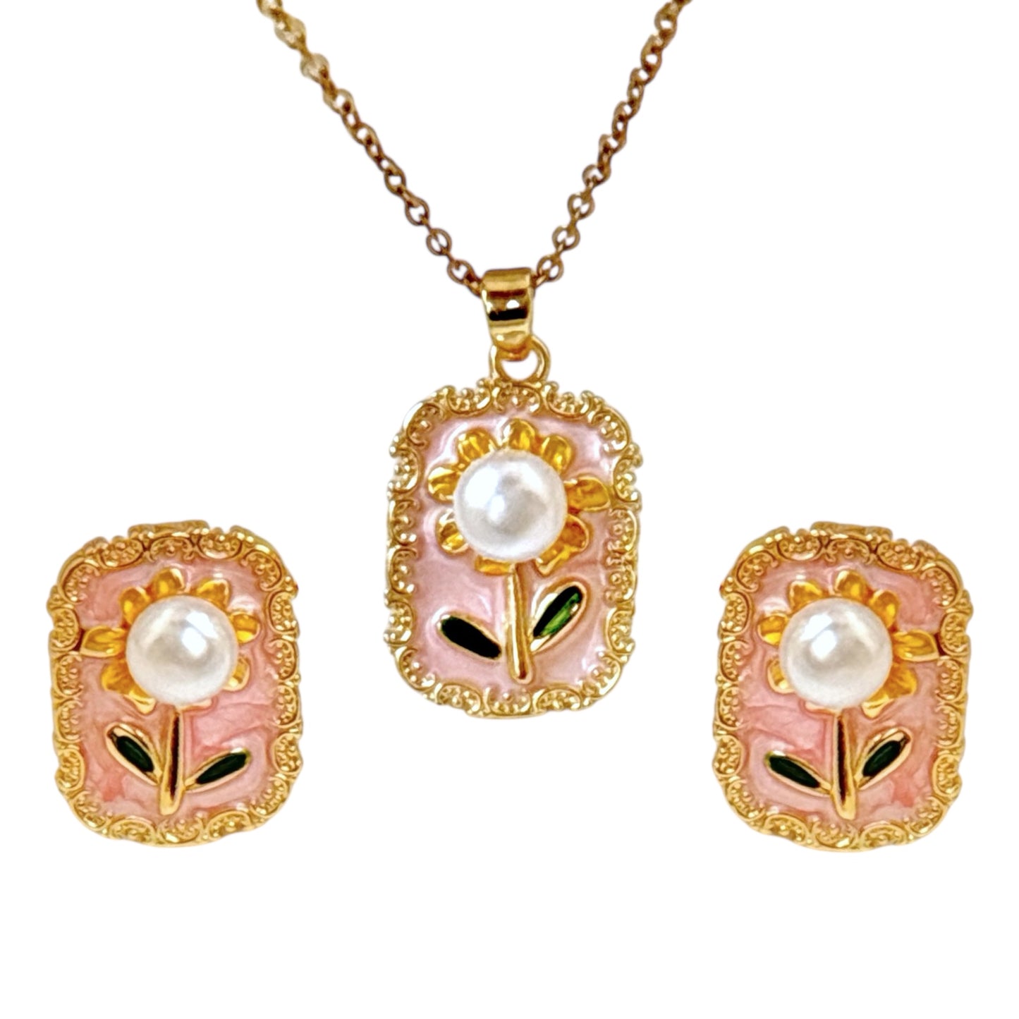 Blushing Bloom Flora Set -Hand Painted