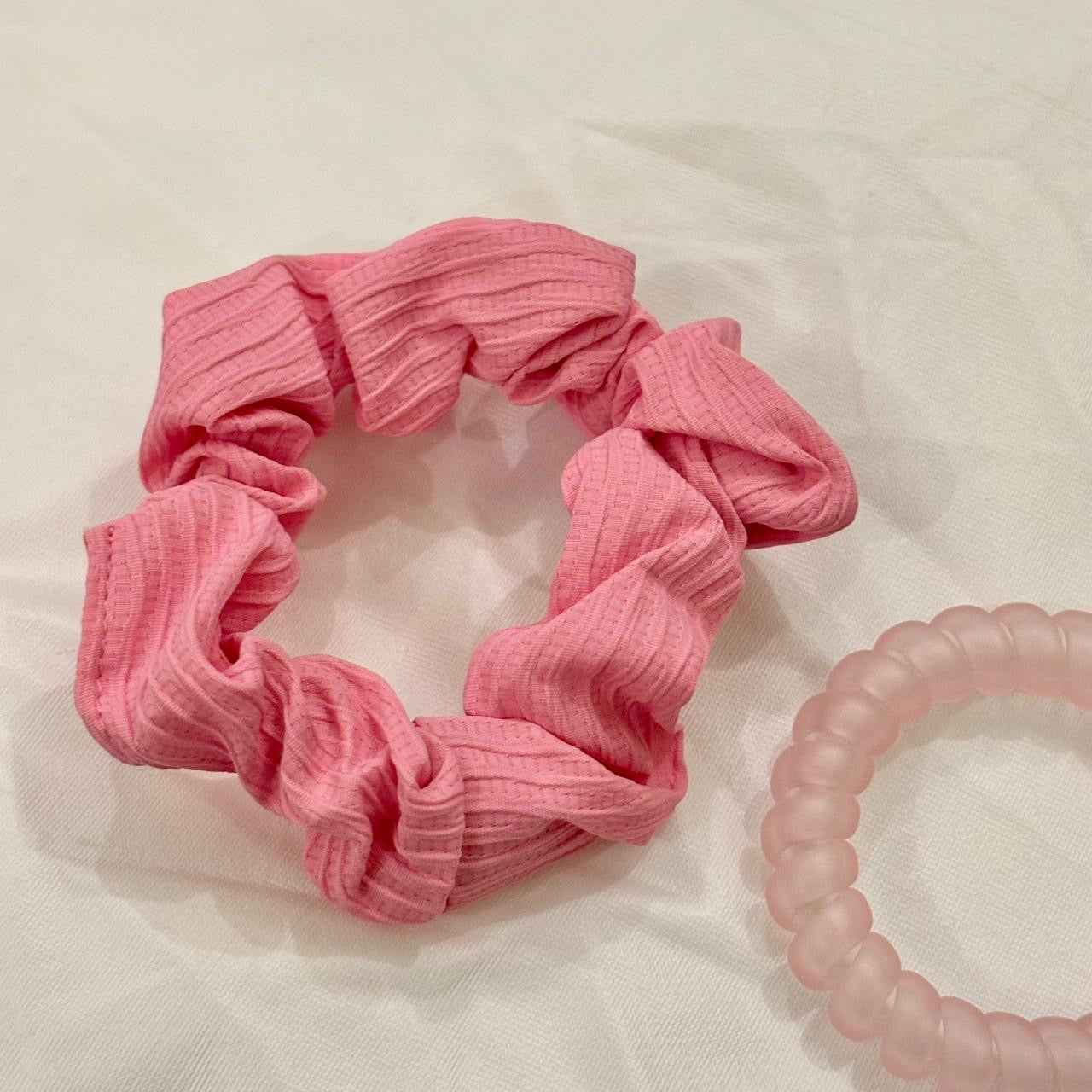 Hair Set -Candy Pink (Scrunchie + Hair Tie)