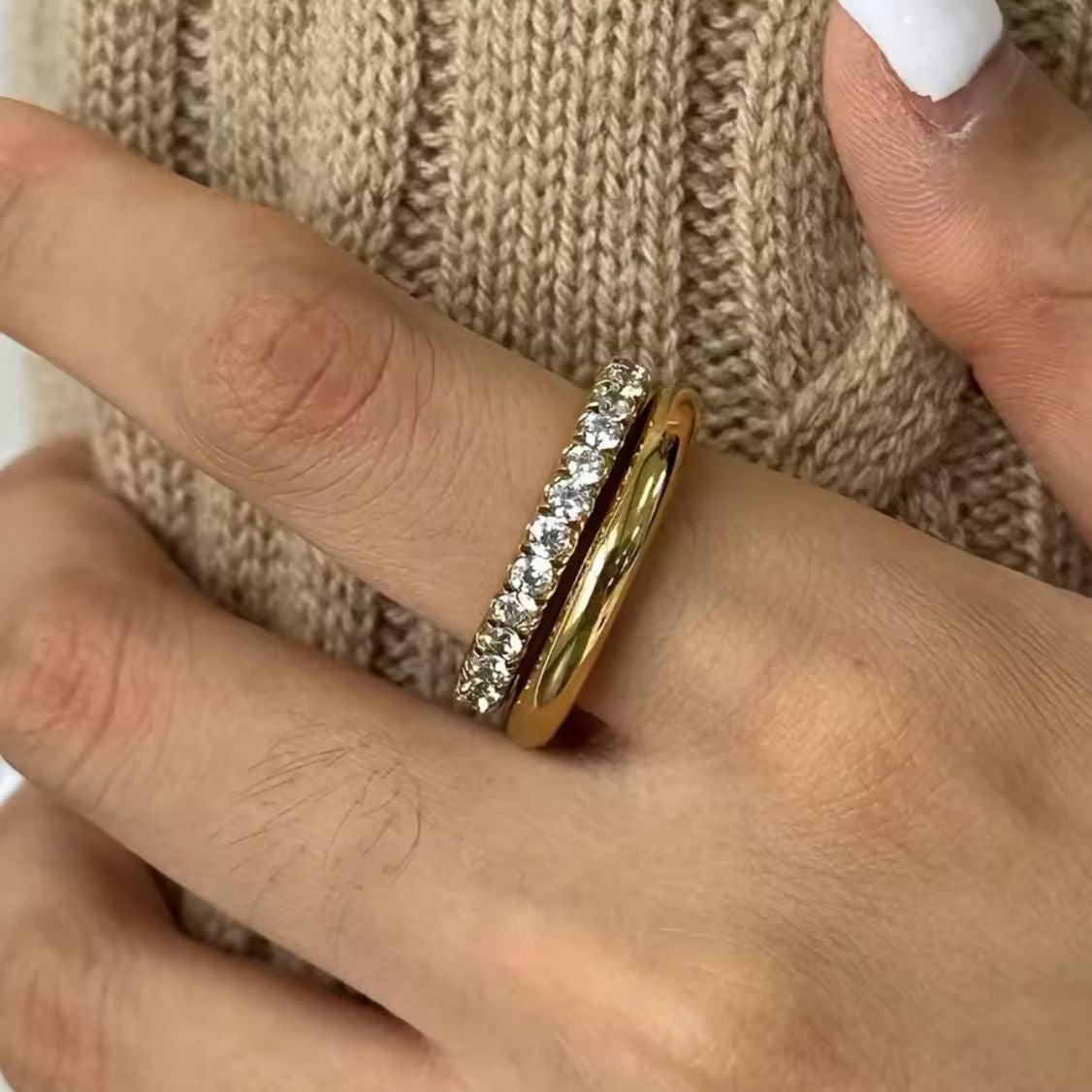 Adelaide Diamante LUX Stack Ring -18K