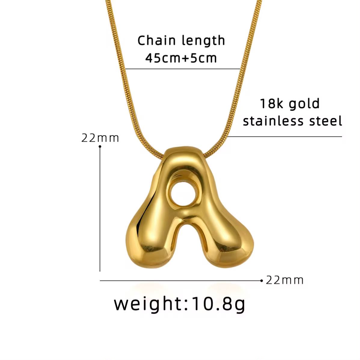 Bubble Initial Necklace
