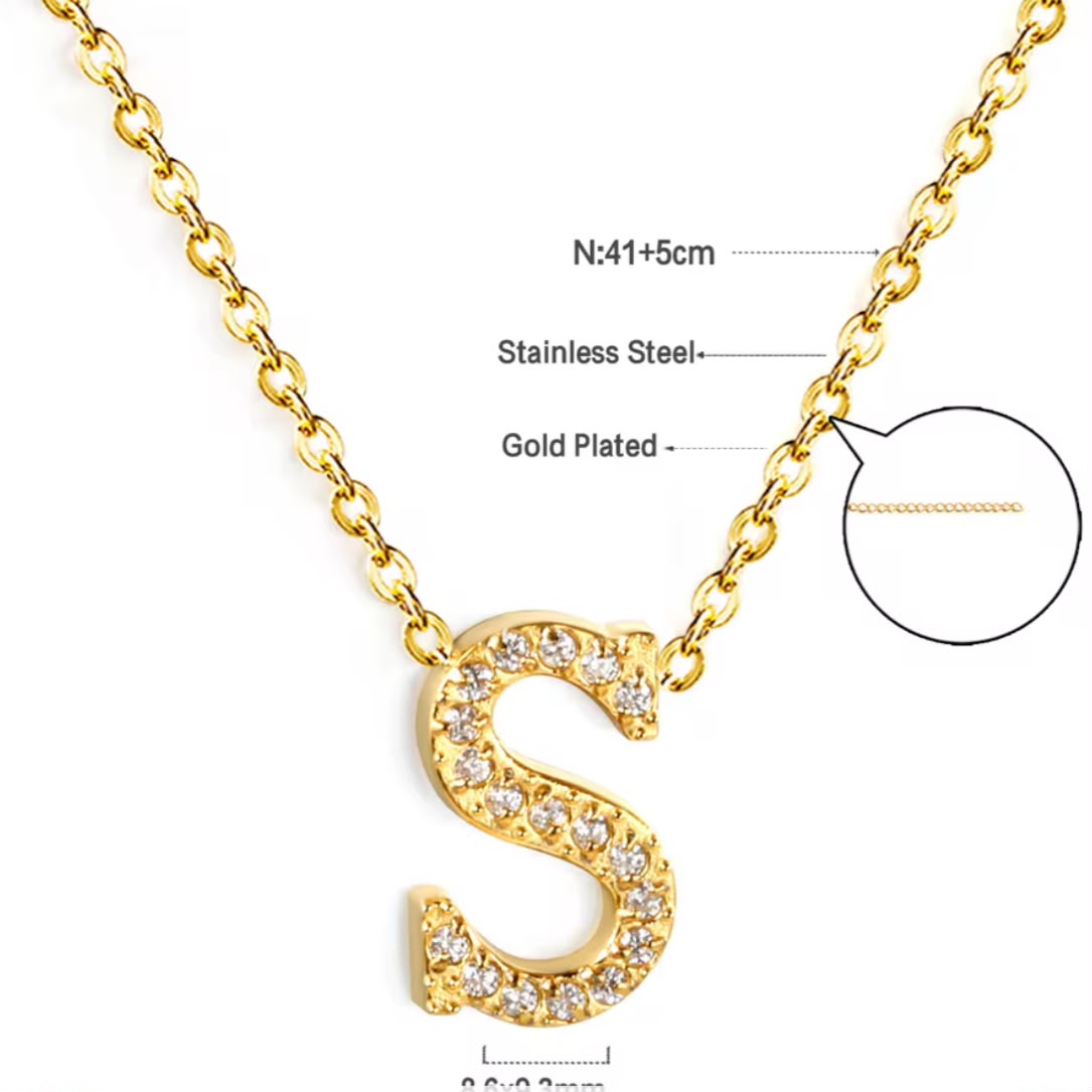 Letter LUXE Initial Necklace