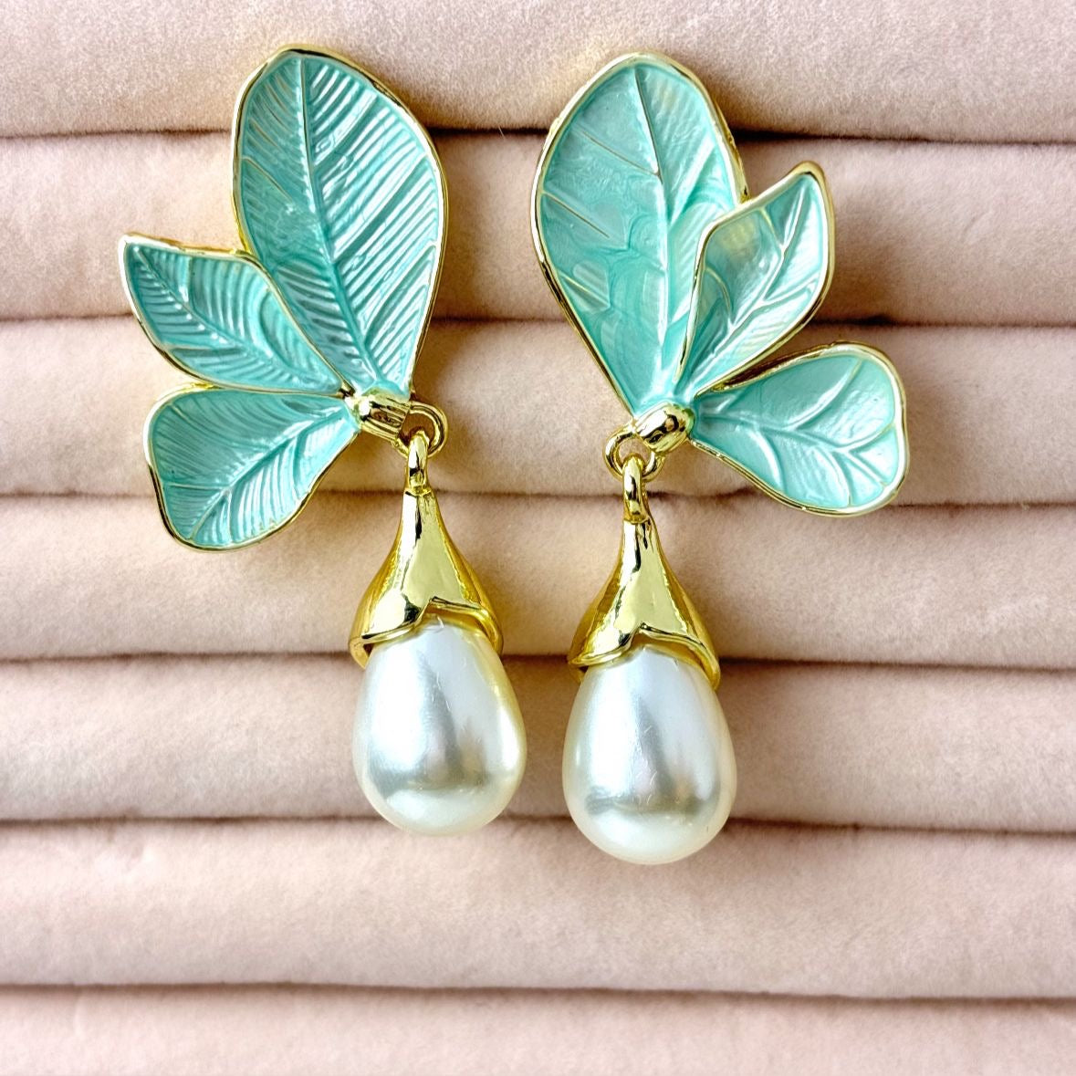 Petal Earrings -Sea Breeze