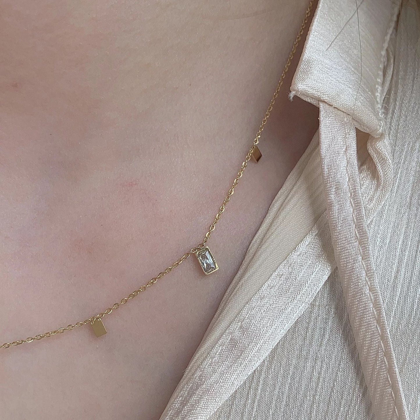 Clara Baguette Gem Necklace