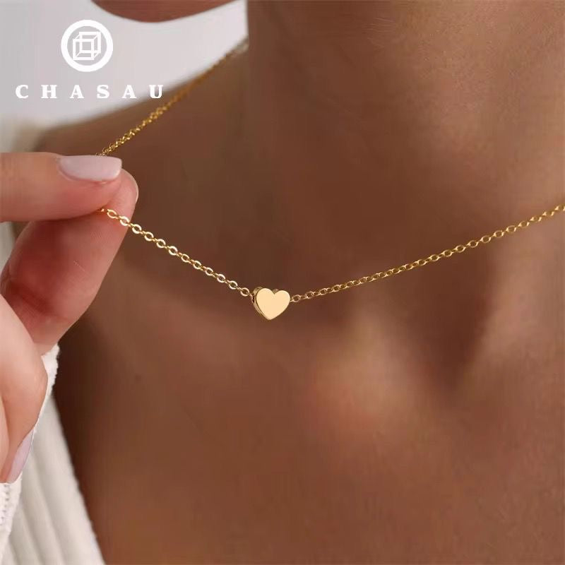 Petite Heart Necklace -Gold