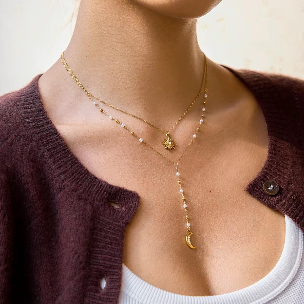 Starlit Layered Lariat Necklace