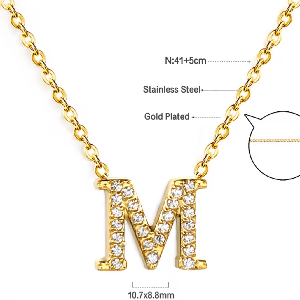 Letter LUXE Initial Necklace