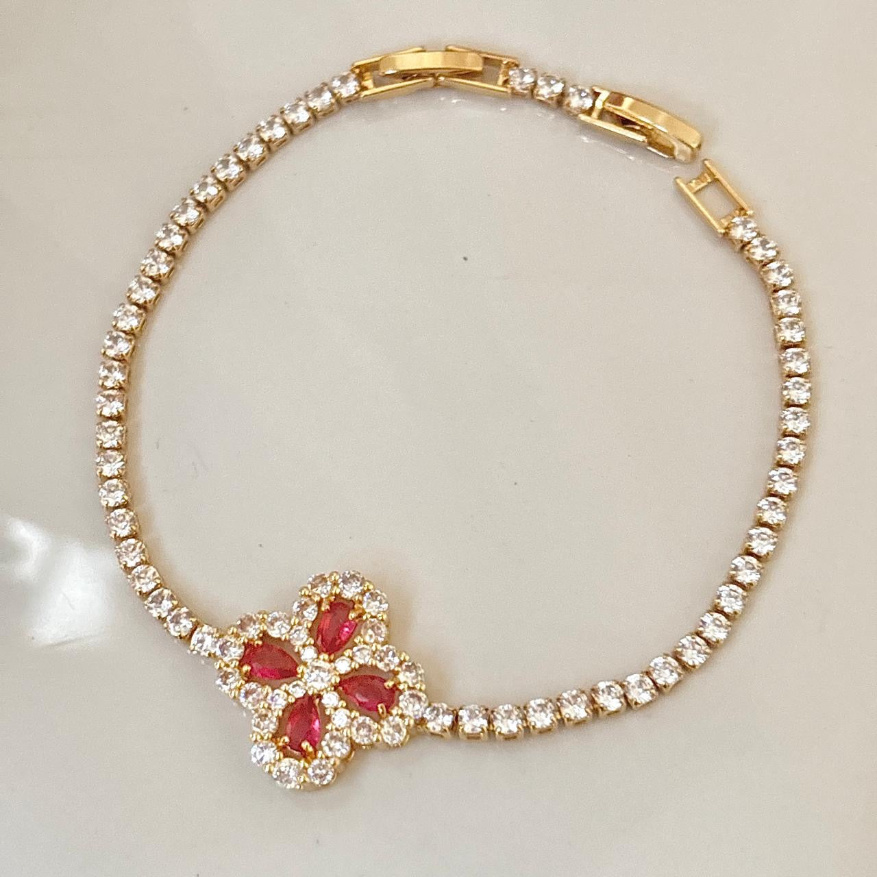 Dynasty Pink Cz Tennis Bracelet