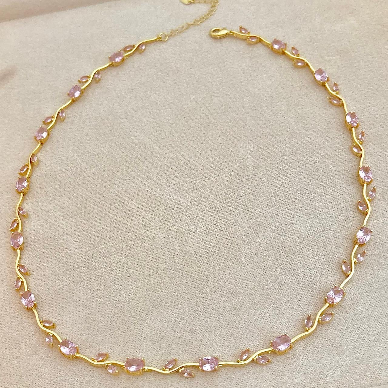 Pink Rose Vine Necklace