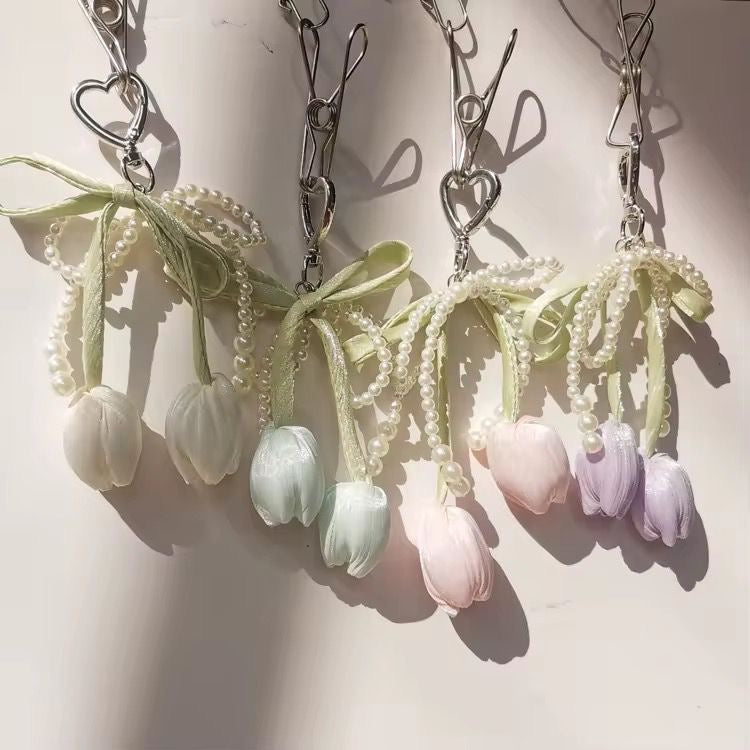 Coquette Tulip Pearle Phone | Bag Charm X Keychain