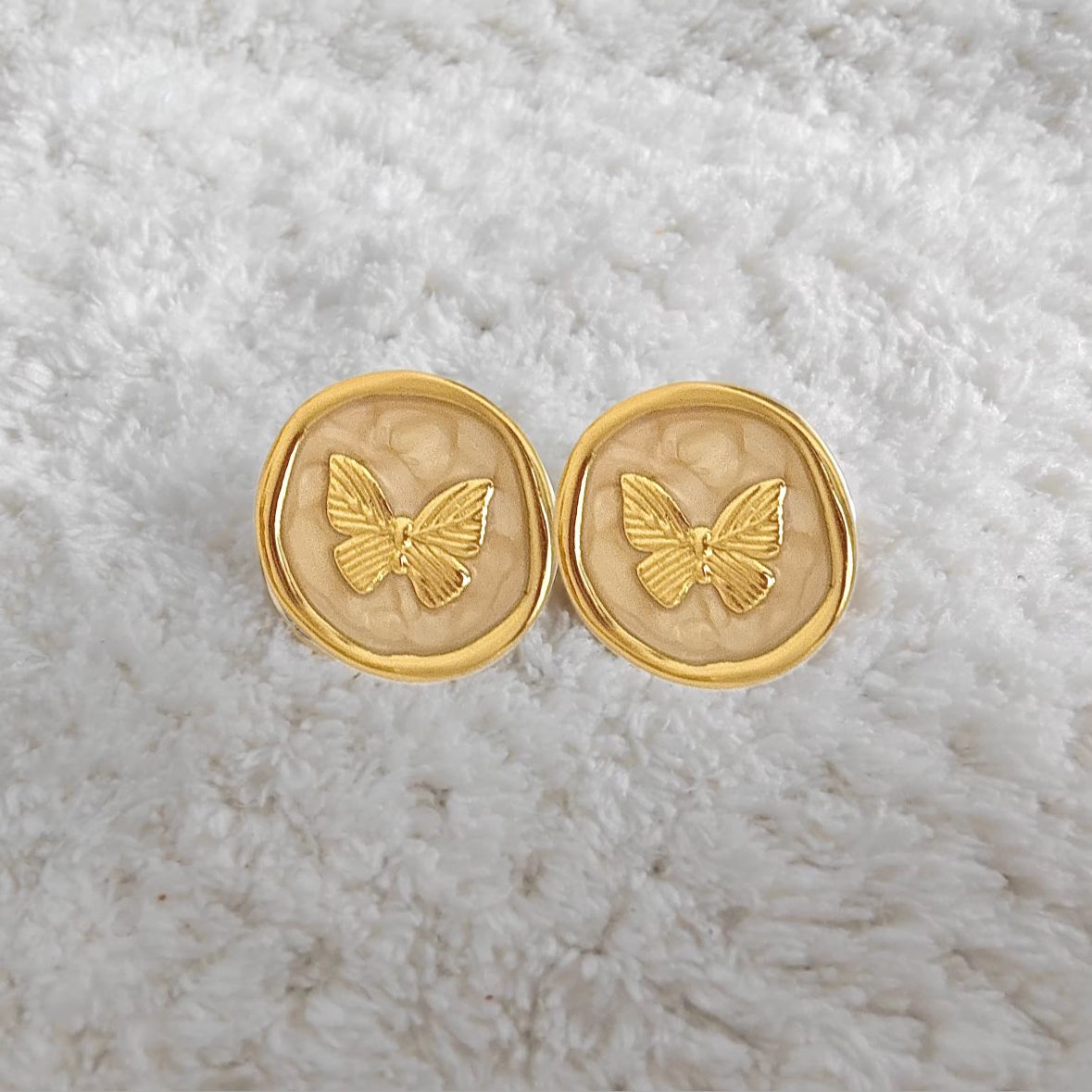 Fairycore Flutter Studs -18K | Champagne