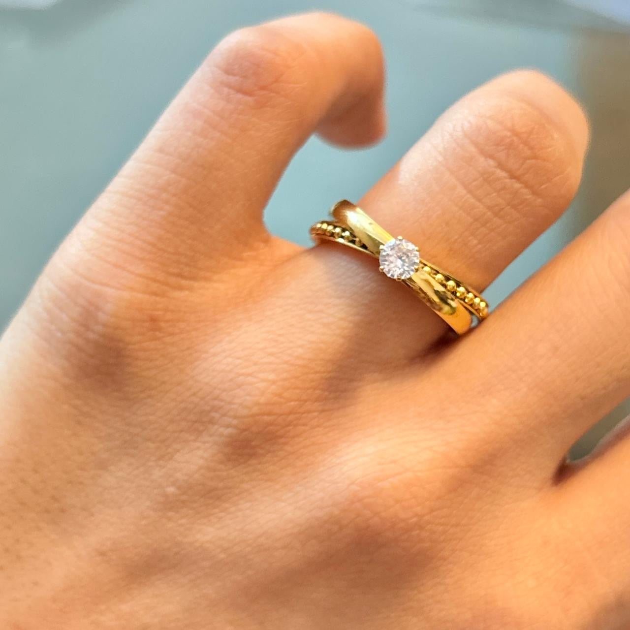 Interwind Solitaire Ring