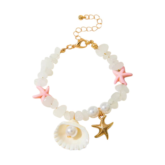 Starlight Coastal Bracelet -White X Pink