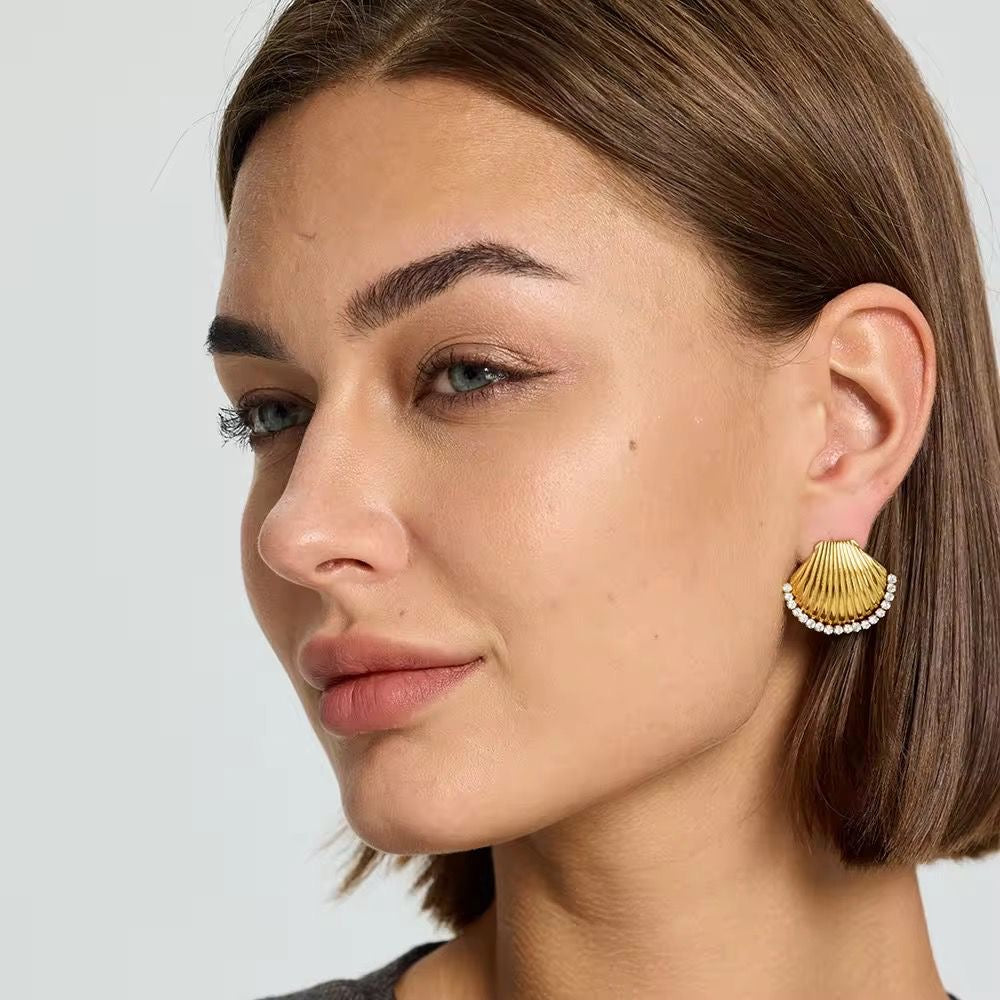 Diamond Shell Studs