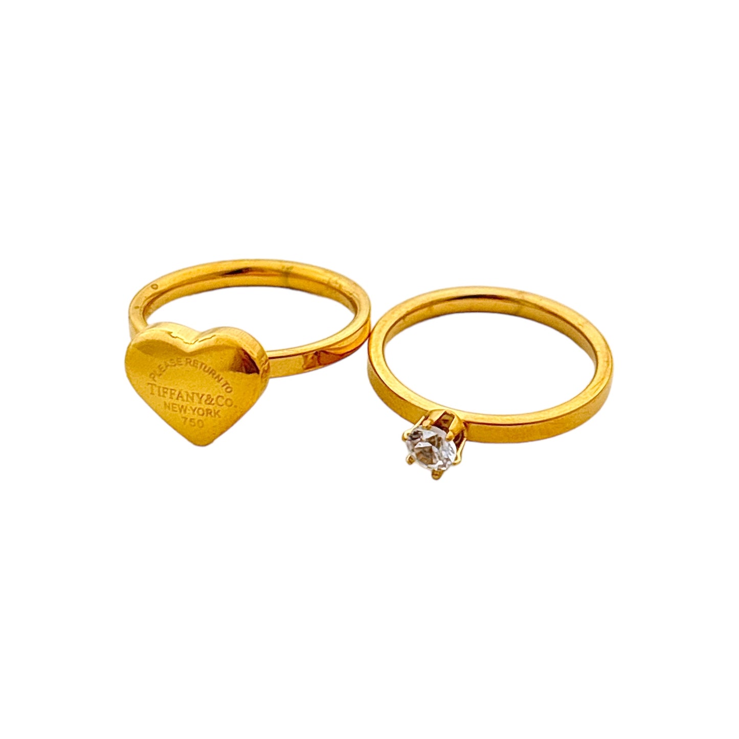 T & Co Heart Diamond Ringset -18K