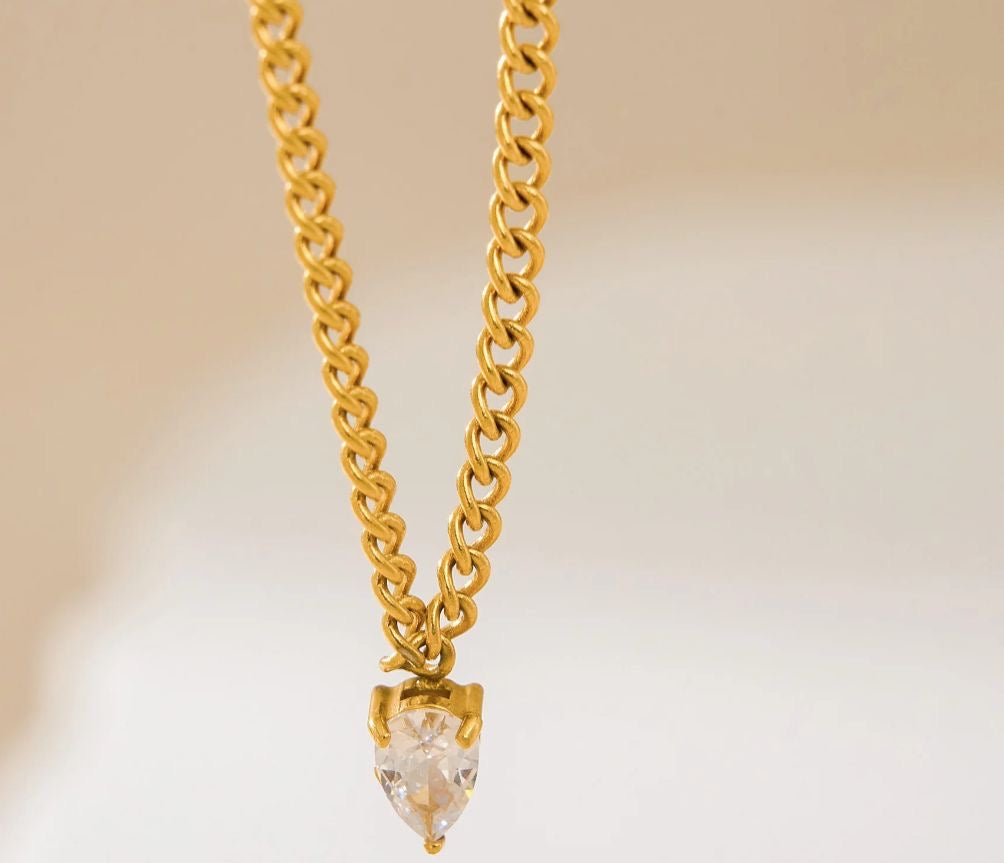 Kaia Necklace-Crystal | 18K