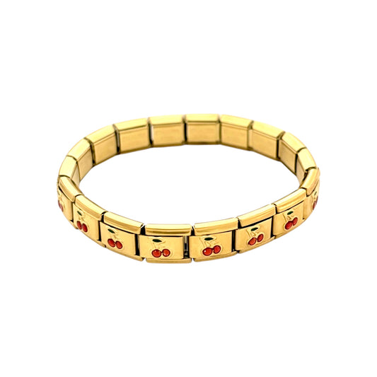 Candy Cherry Charm Italian Bracelet