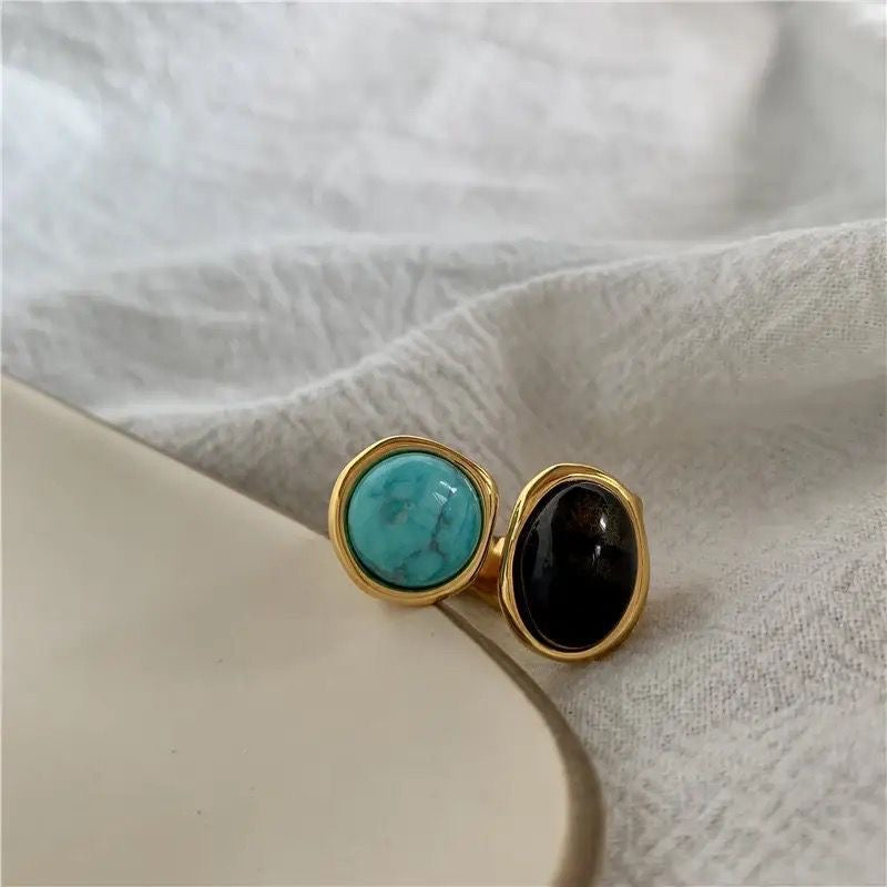 PURE- Dual Stone Ring -18K