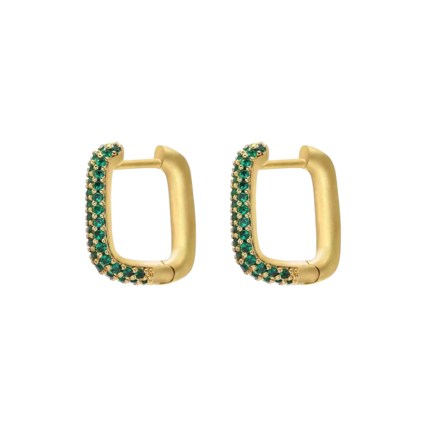 Delilah Cz Hoops -Emerald
