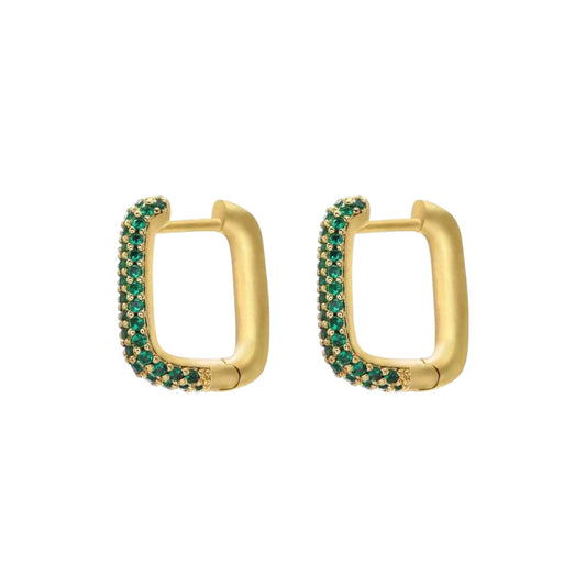 Delilah Cz Hoops -Emerald