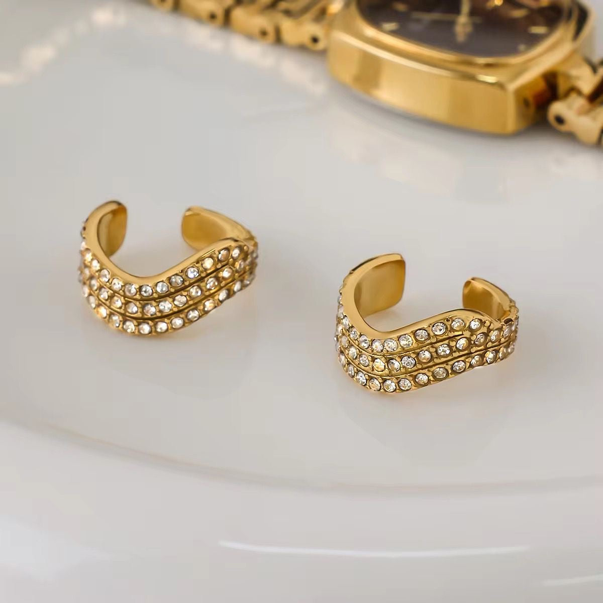Gleam Wave Ear Cuff Set