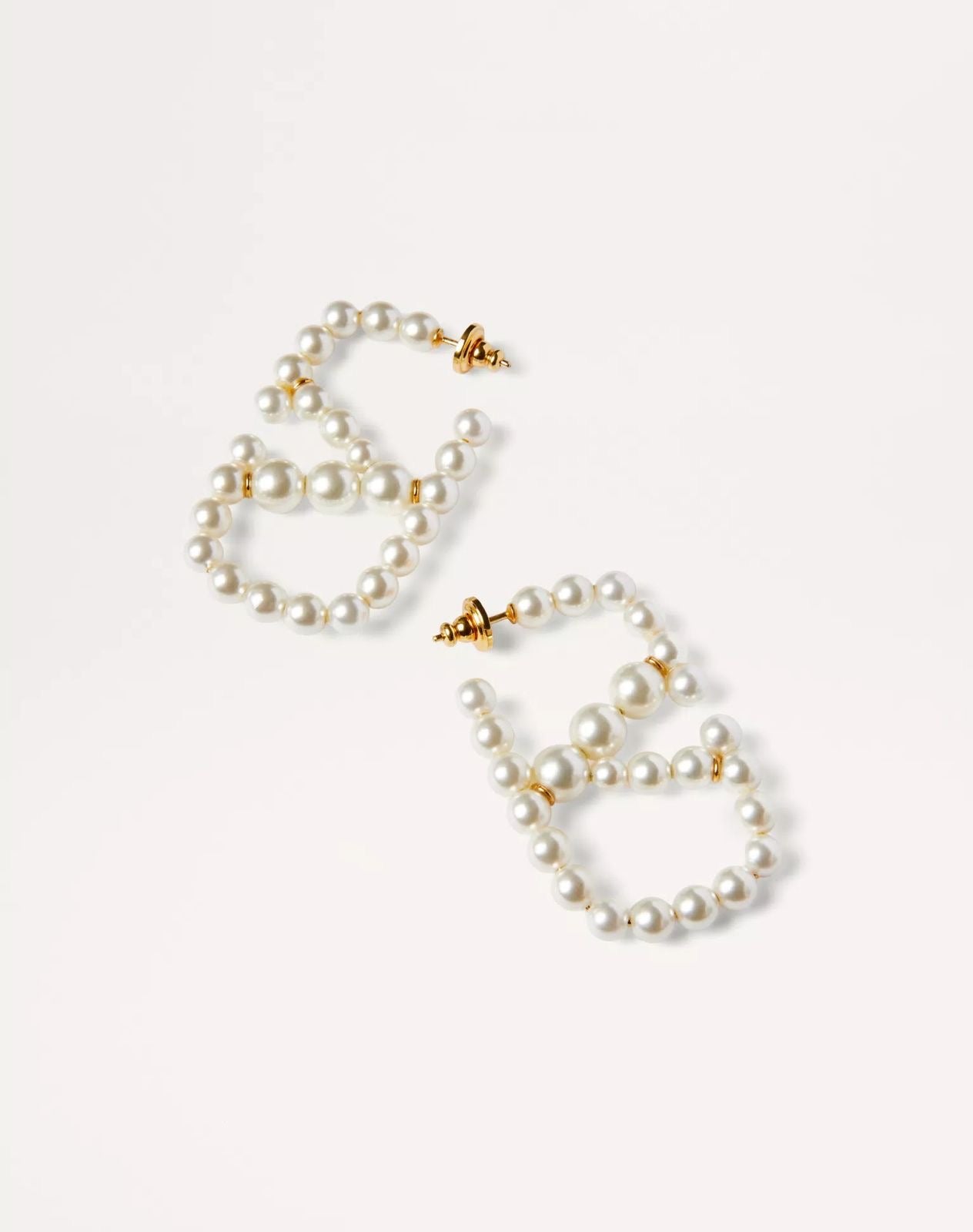 V Signature Pearls X Metal Earrings -22K