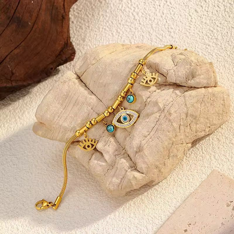 Evil Eye Turquoise Charm Bracelet