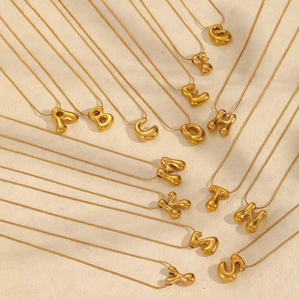 Bubble Initial Necklace