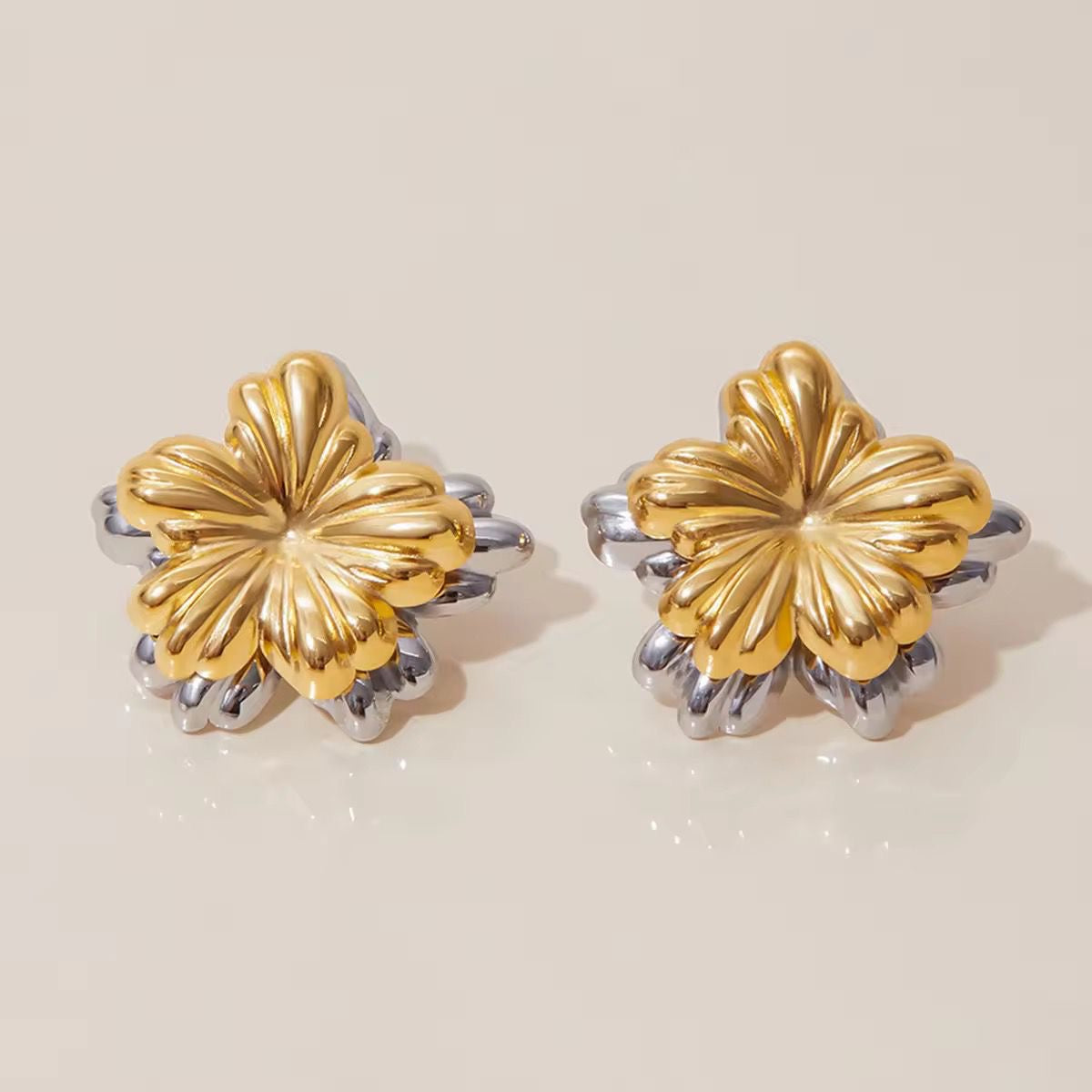 Blossom Studs -Two Toned