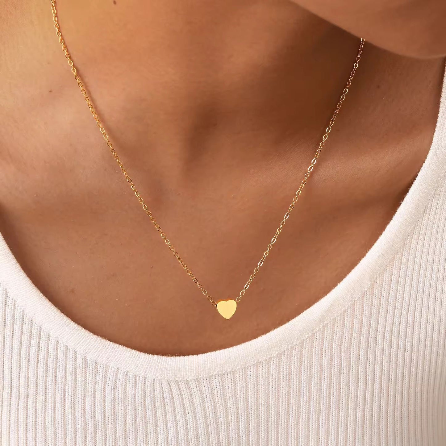 Petite Heart Necklace -Gold