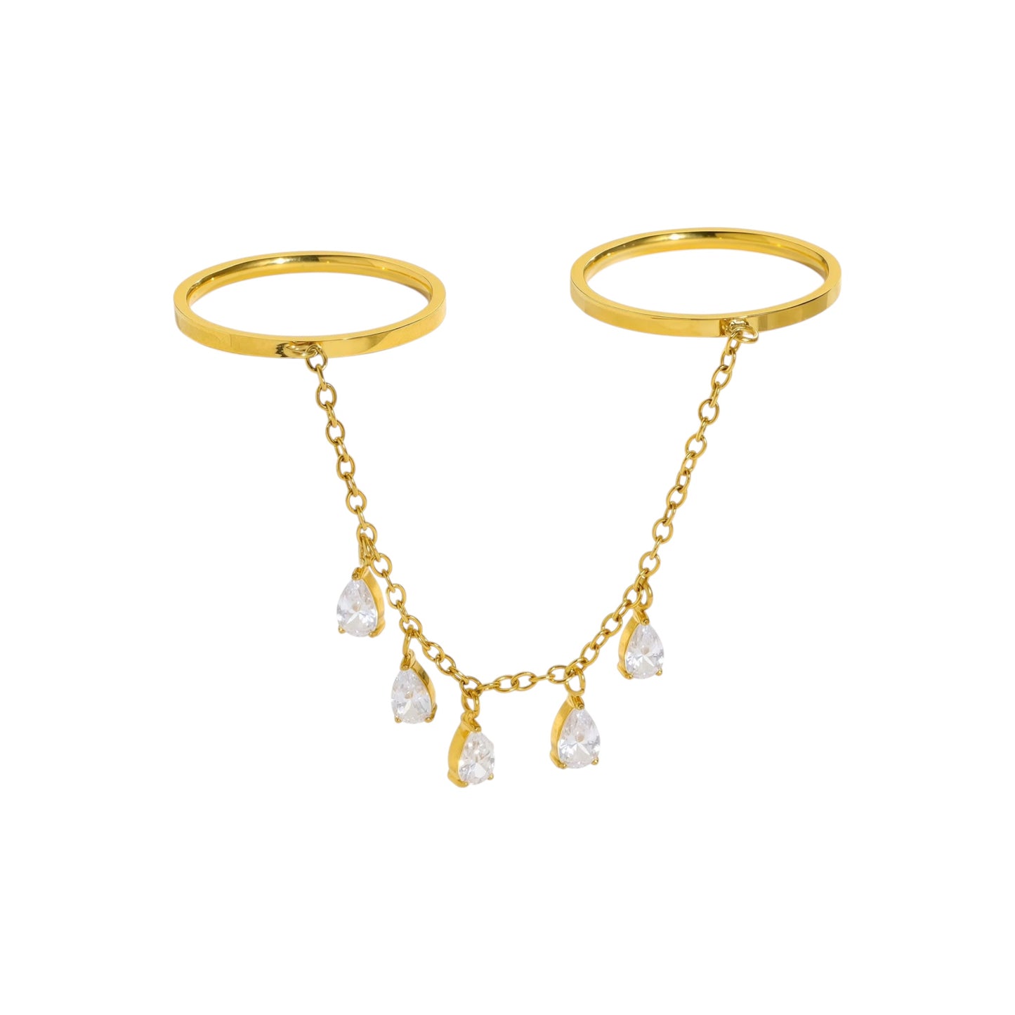 Evara Dewdrop Chain Stack Ring
