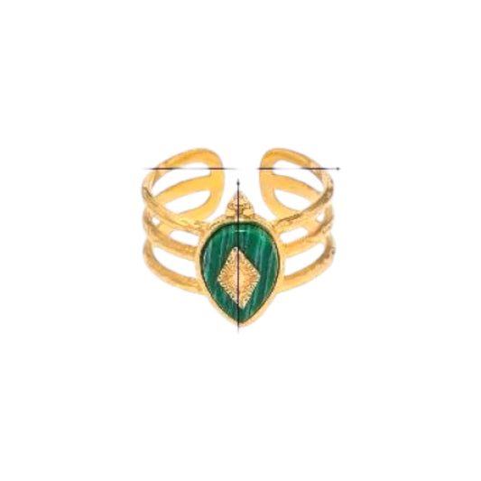 Skyler Malachite Ring -18K