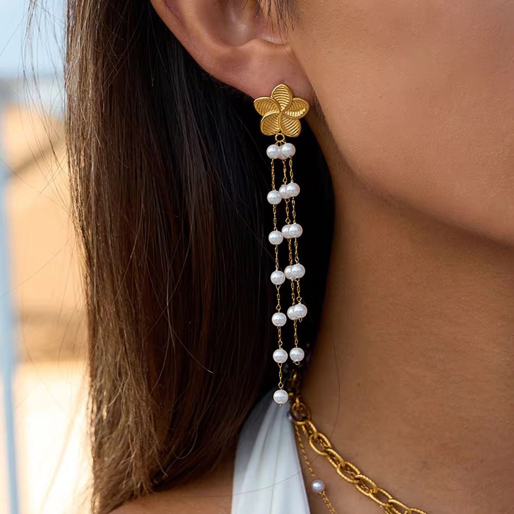Flora X Perle Dangler Earrings