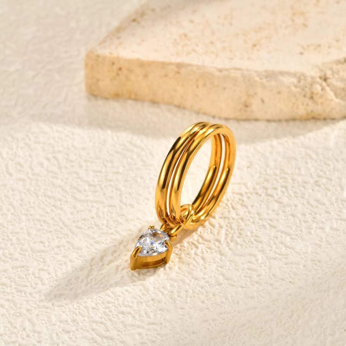 Aria Stacked Charm Ring
