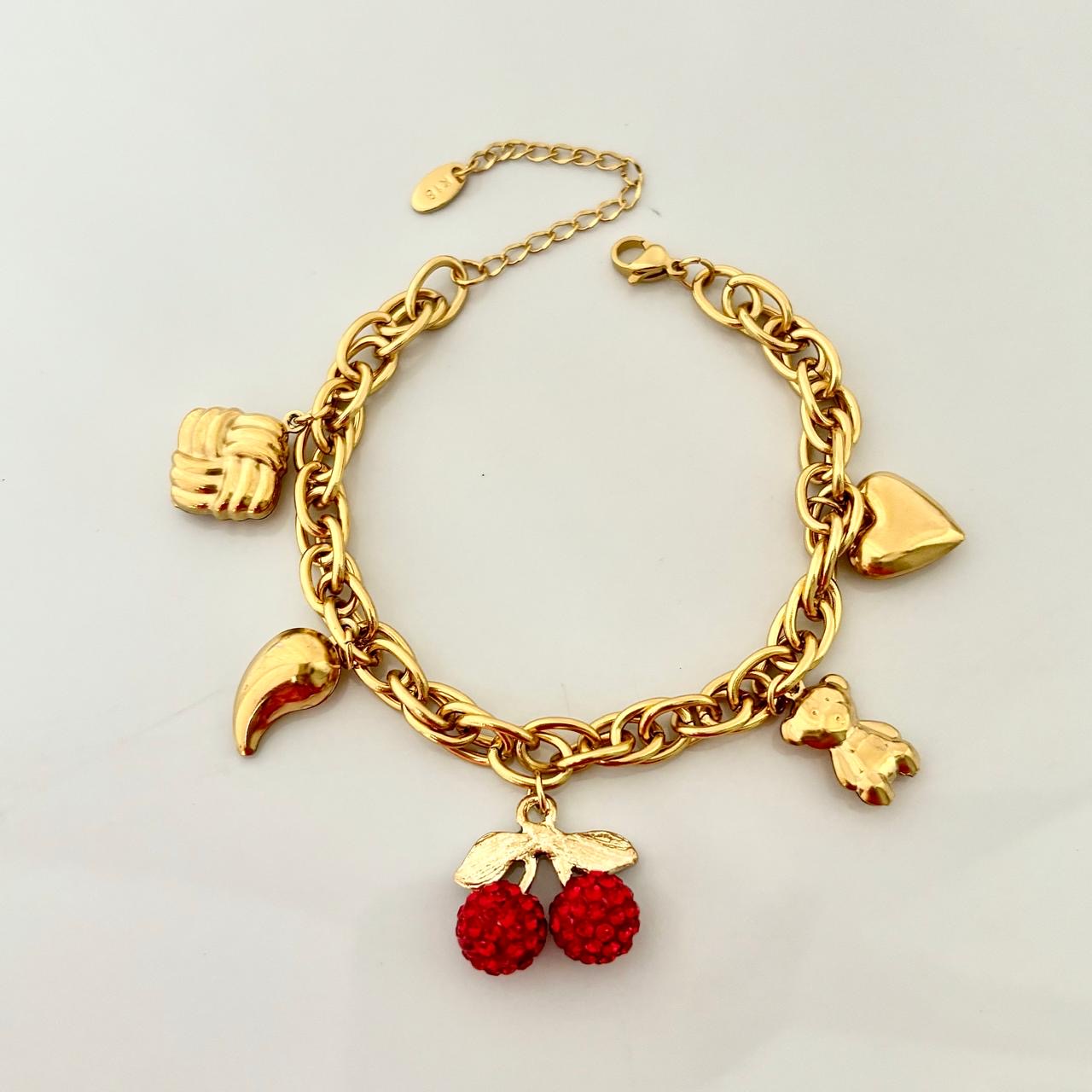 Cherry Blossom Charm Bracelet