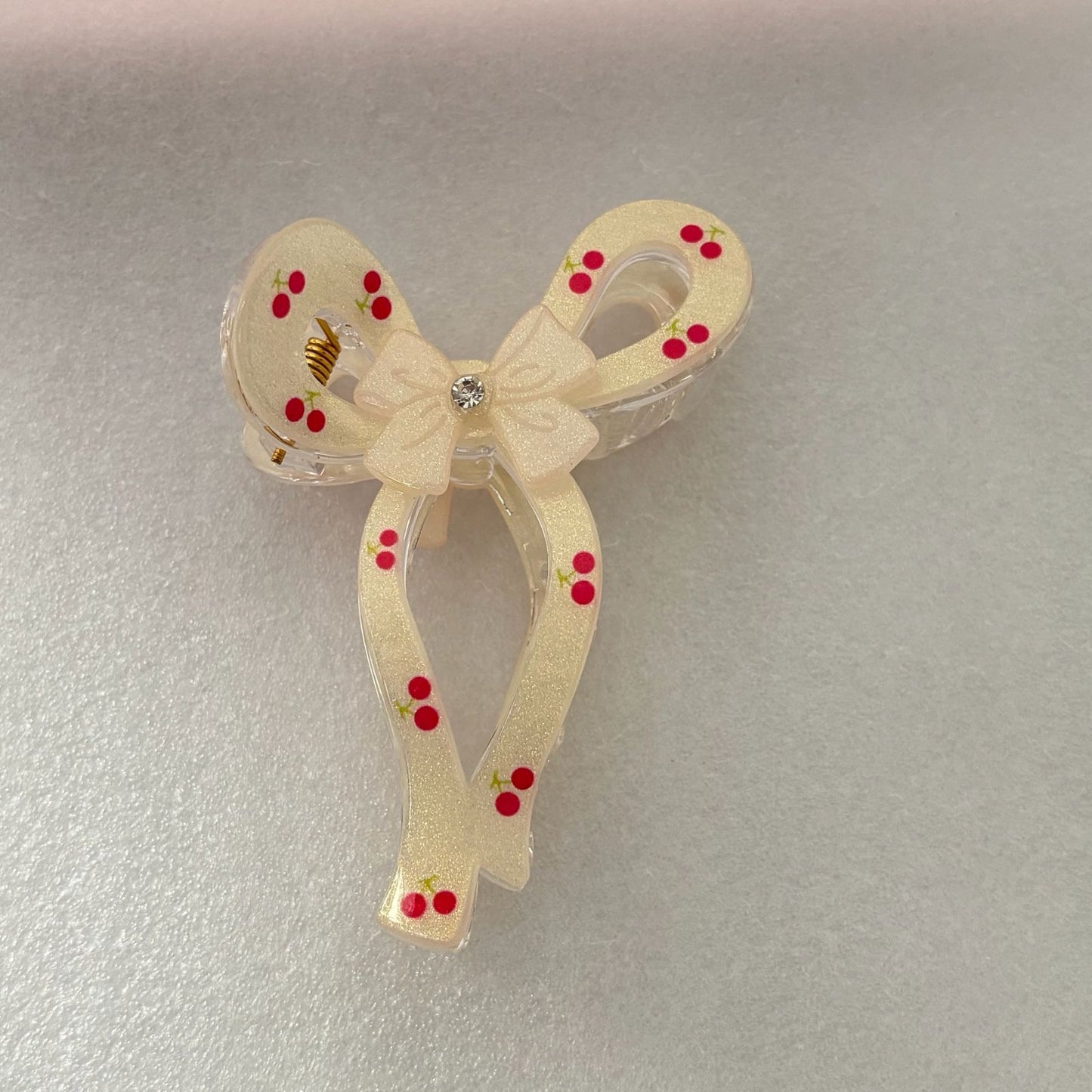 Princess Core Bow Claw Clip -Beige