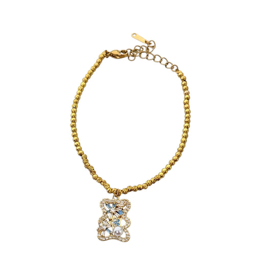 Glitzy Teddy Beaded Bracelet