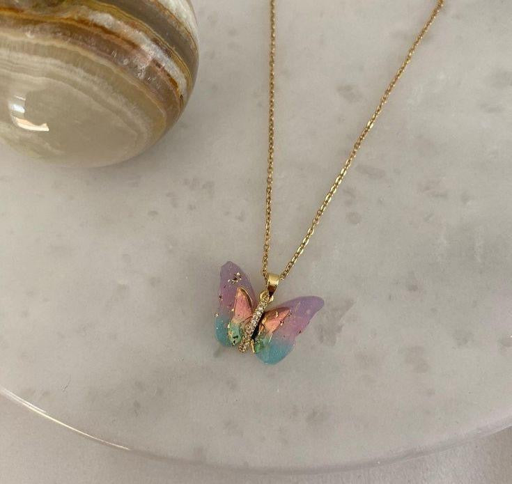 Candyfloss Crystal Mariposa Necklace