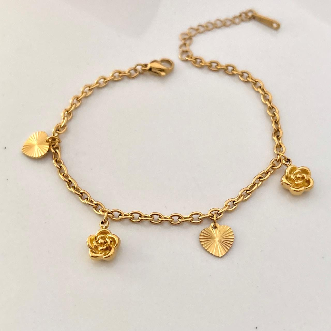 Heart of Roses Charm Bracelet
